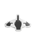 No ShopCo Pointer Finger 5 x 5 inch acrylic statue, black graphic on clear