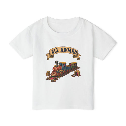 No ShopCo All Aboard toddler T-shirt with vintage train graphic