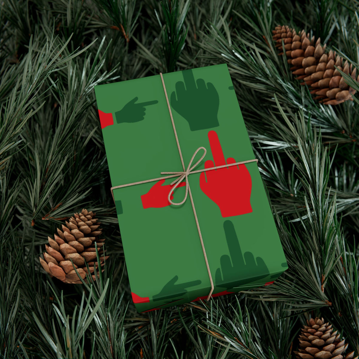 No ShopCo Pointer Finger Christmas gift wrap, green – photo 18