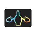 No ShopCo Pointer Finger black desk mat with hologram-style hand graphic