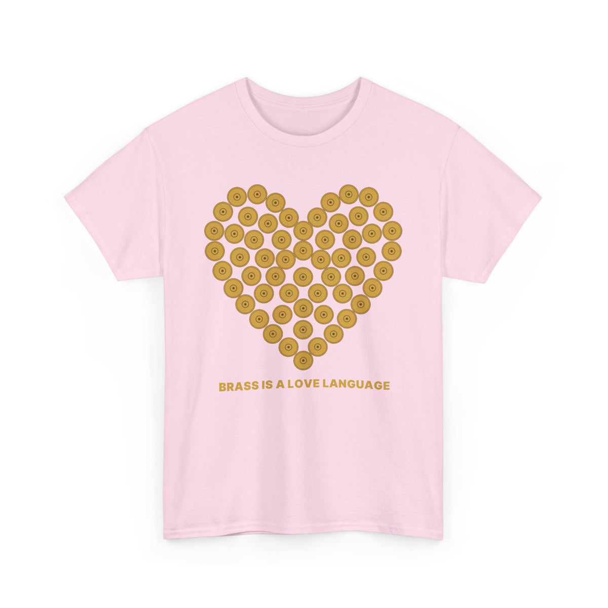 No ShopCo Brass Is A Love Language T-shirt, gold front – photo 5