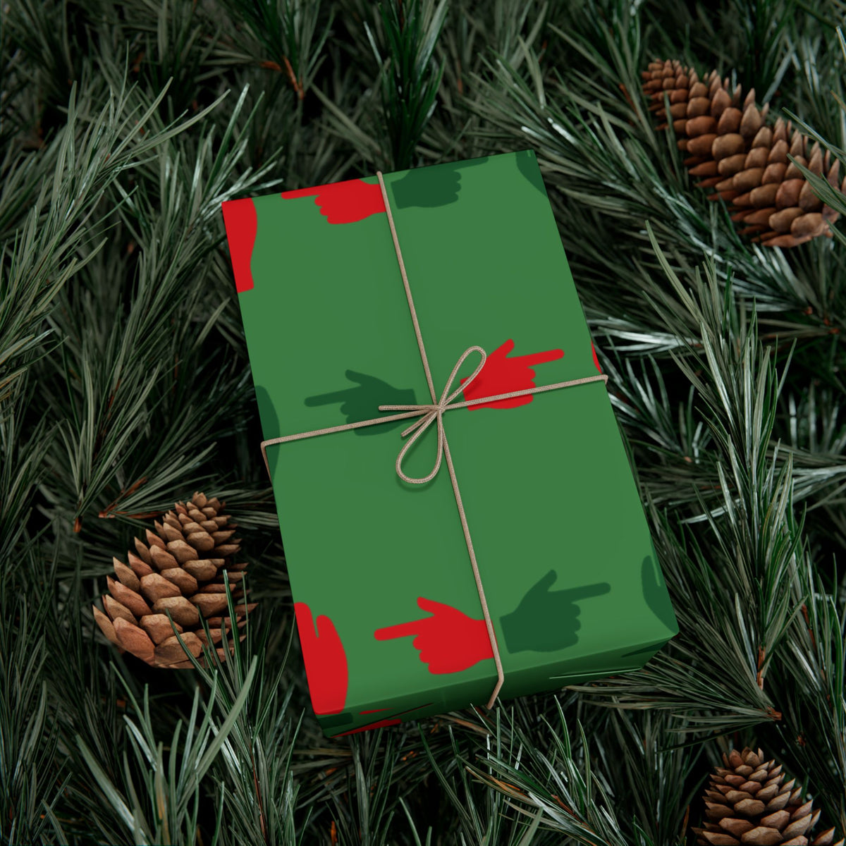 No ShopCo Pointer Finger Christmas gift wrap, green – photo 21