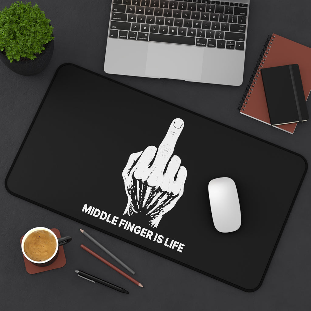 No ShopCo Middle Finger Is Life black desk mat – photo 8