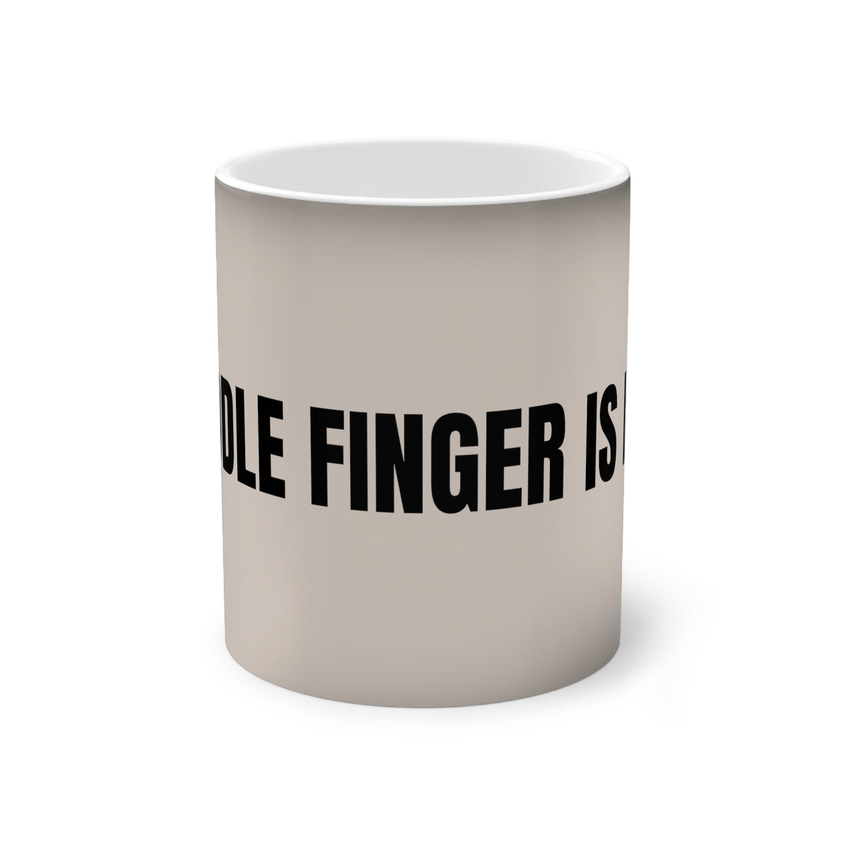No ShopCo Middle Finger Is Life 11oz color-changing ceramic coffee mug