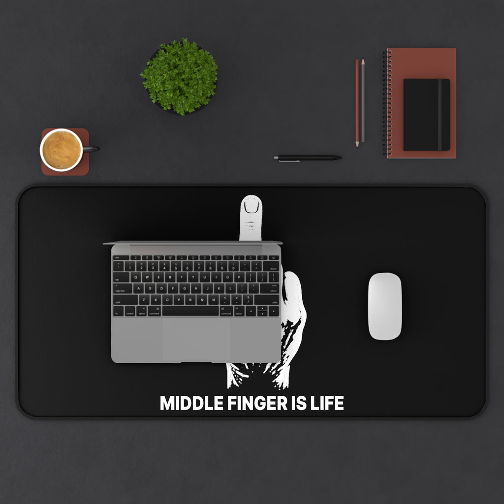 No ShopCo Middle Finger Is Life black desk mat – photo 9