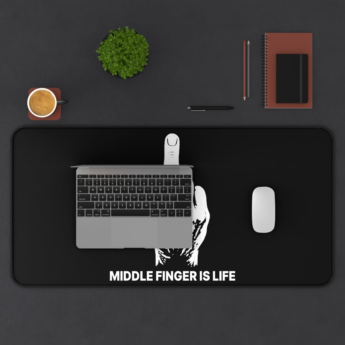 No ShopCo Middle Finger Is Life black desk mat – photo 9
