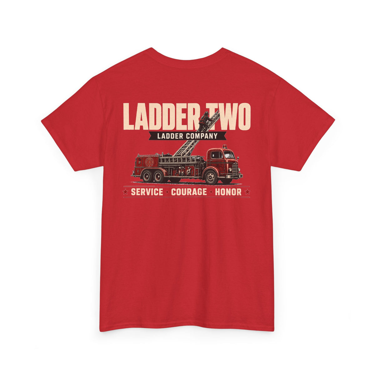 No ShopCo Ladder Two vintage fire truck graphic T-shirt