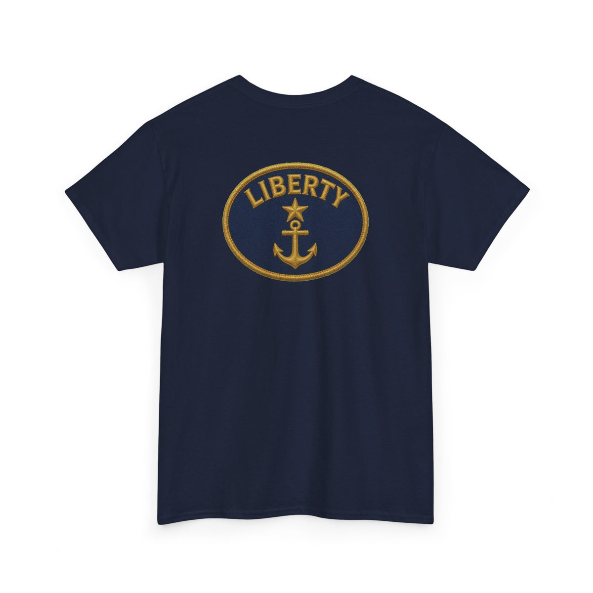 No ShopCo Liberty Anchor retro military T-shirt with yellow chest logo