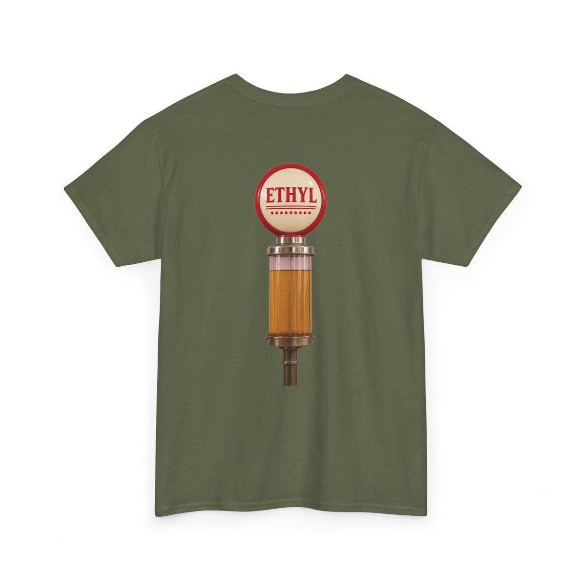 No ShopCo Ethyl vintage gas pump T-shirt with black chest logo