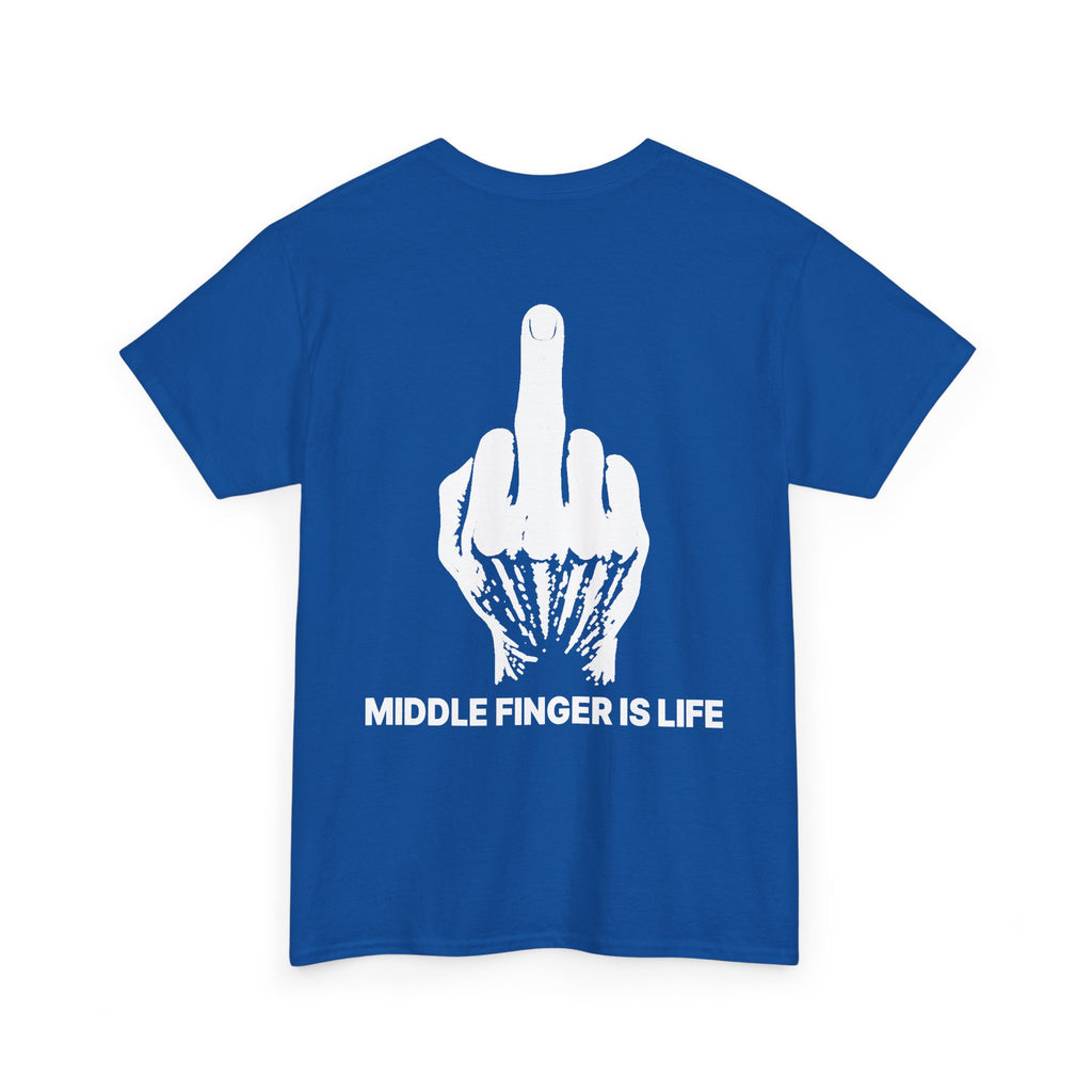 No ShopCo Middle Finger Is Life T-shirt, white graphic – photo 11