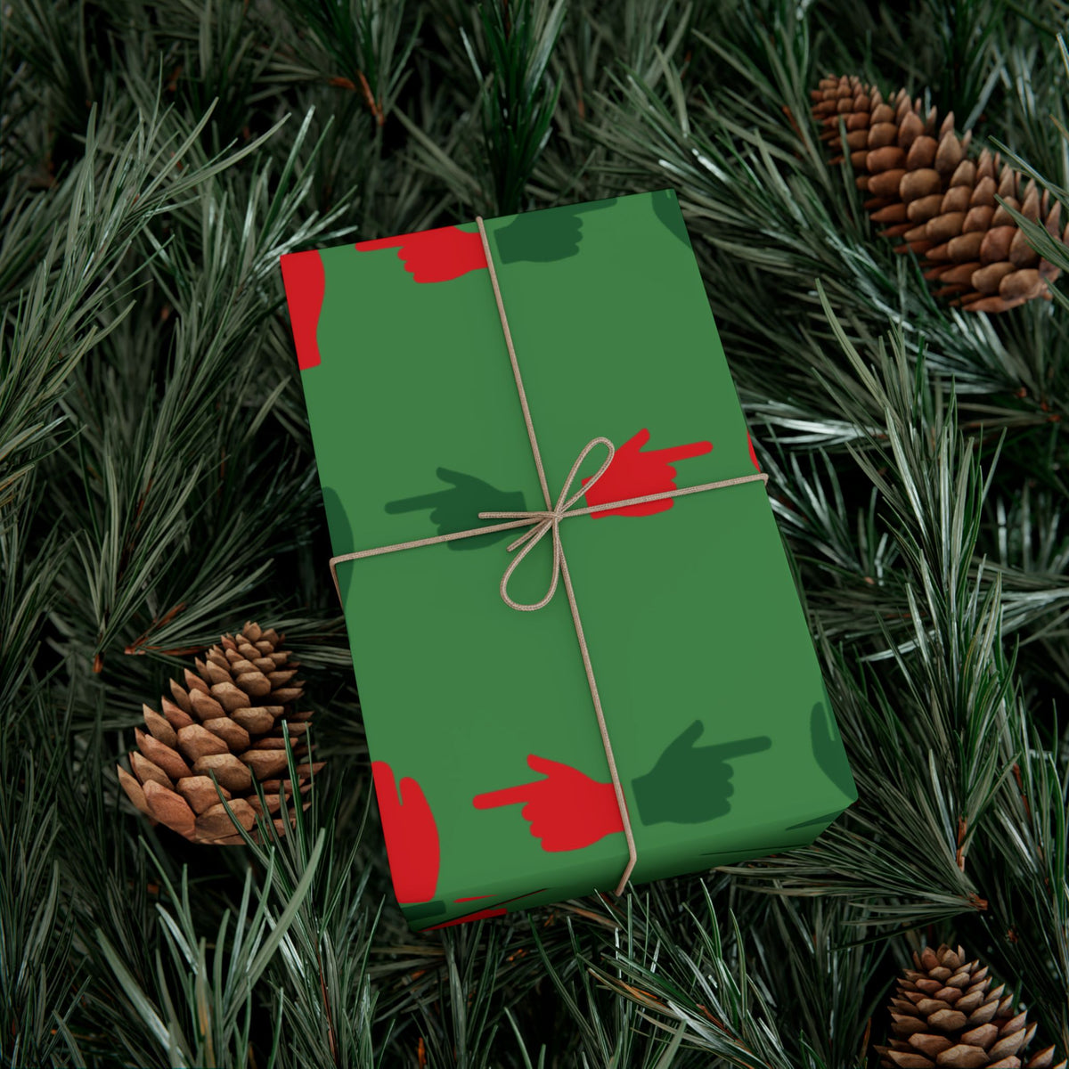 No ShopCo Pointer Finger Christmas gift wrap, green – photo 12