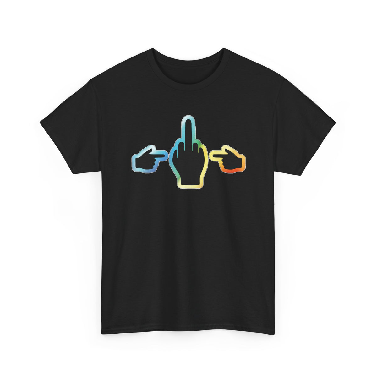 No ShopCo hologram-style Pointer Finger T-shirt with white back logo