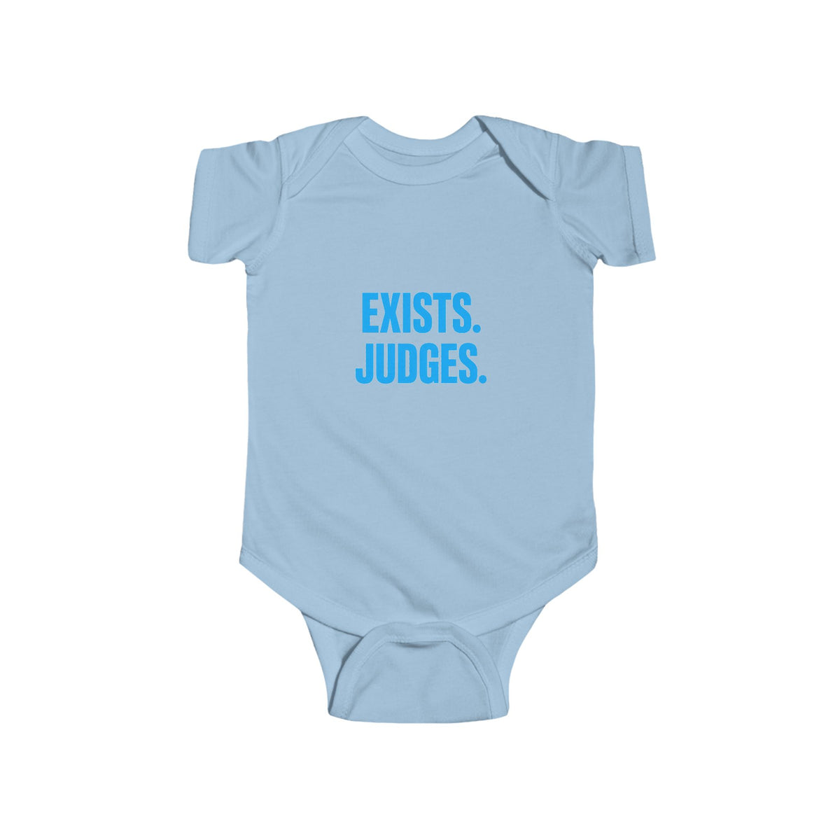 No ShopCo Exists. Judges. short-sleeve infant bodysuit with blue lettering