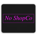 No ShopCo Logo black gaming mouse pad with fuchsia framed logo