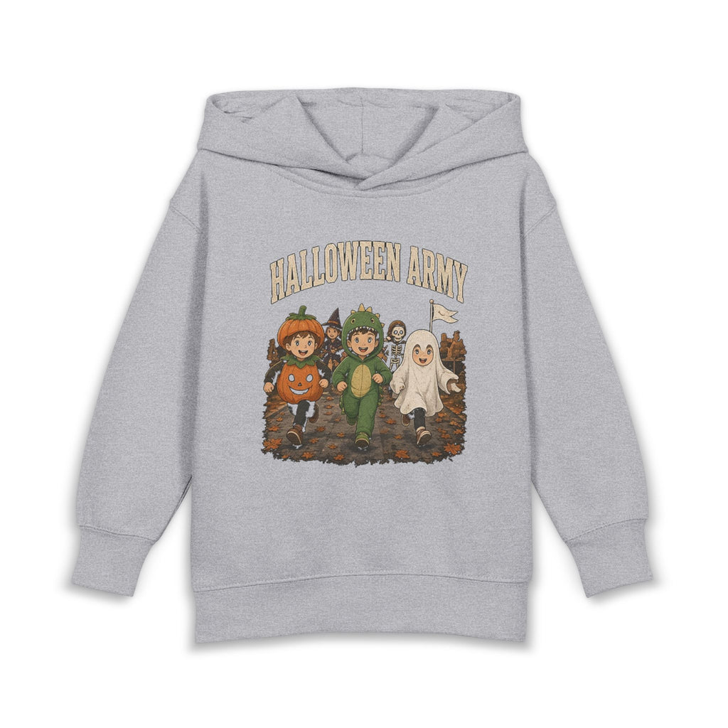 No ShopCo Halloween Army toddler hoodie with costumed kids graphic