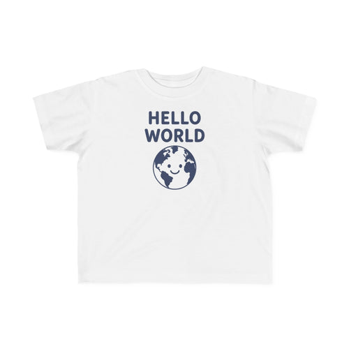 No ShopCo Hello World toddler T-shirt with smiling Earth graphic