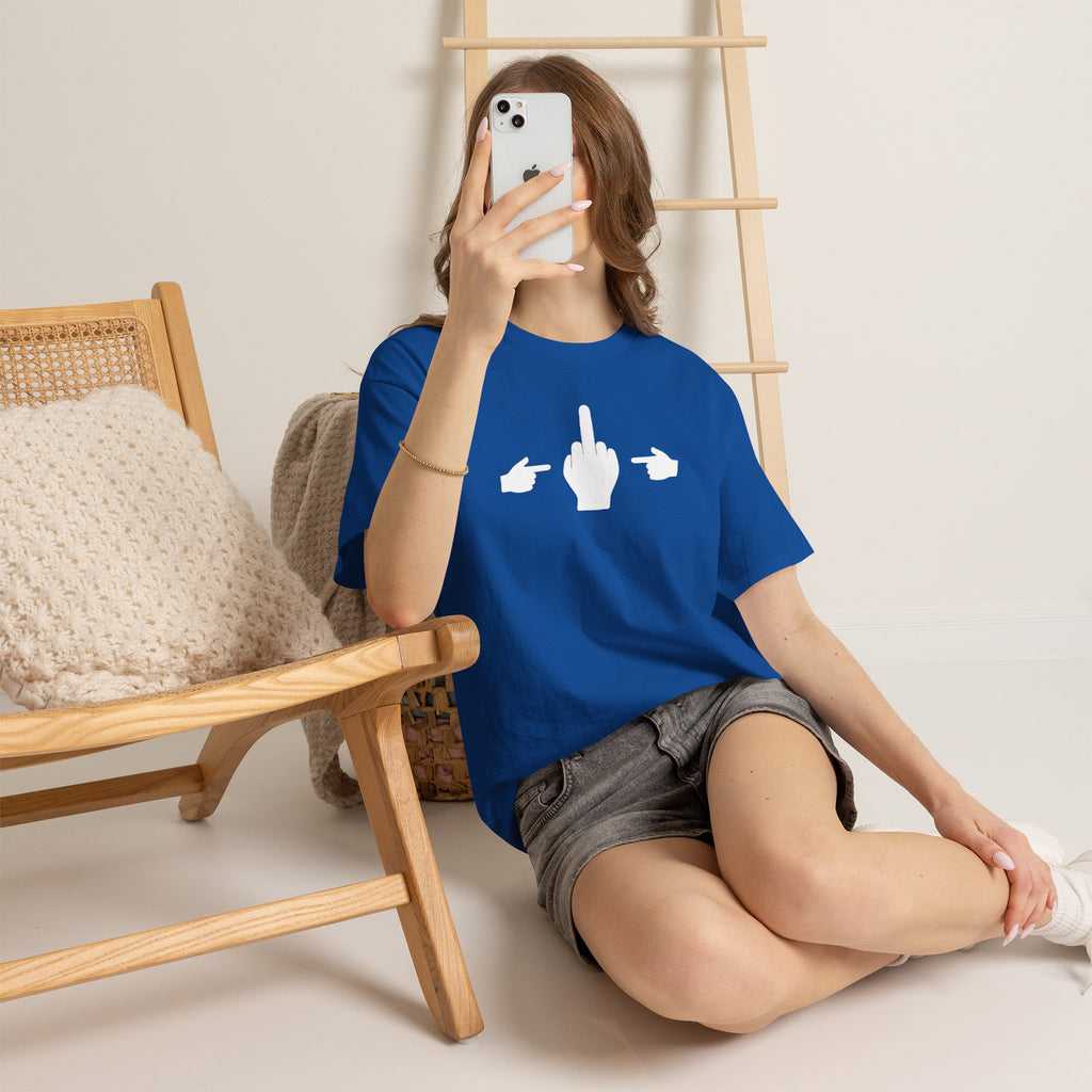 No ShopCo Pointer Finger T-shirt, white front graphic – photo 15
