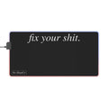No ShopCo FYS black LED gaming mouse pad with white script