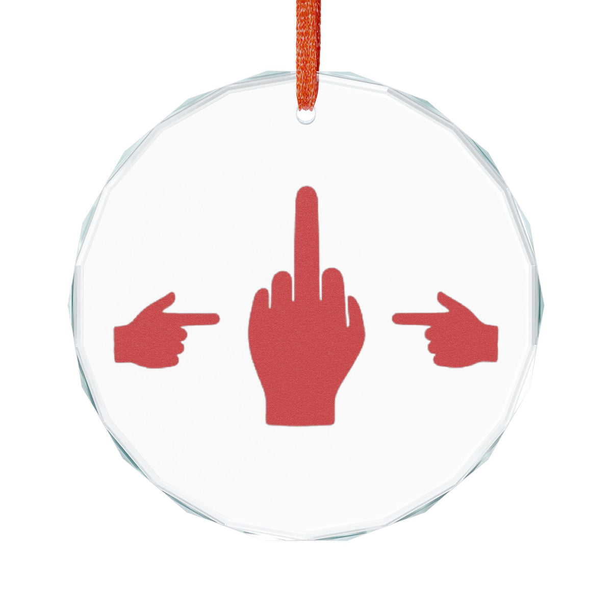 No ShopCo Pointer Finger glass ornament, red – photo 2