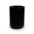 No ShopCo FYS 15oz black ceramic coffee mug with stealth black script