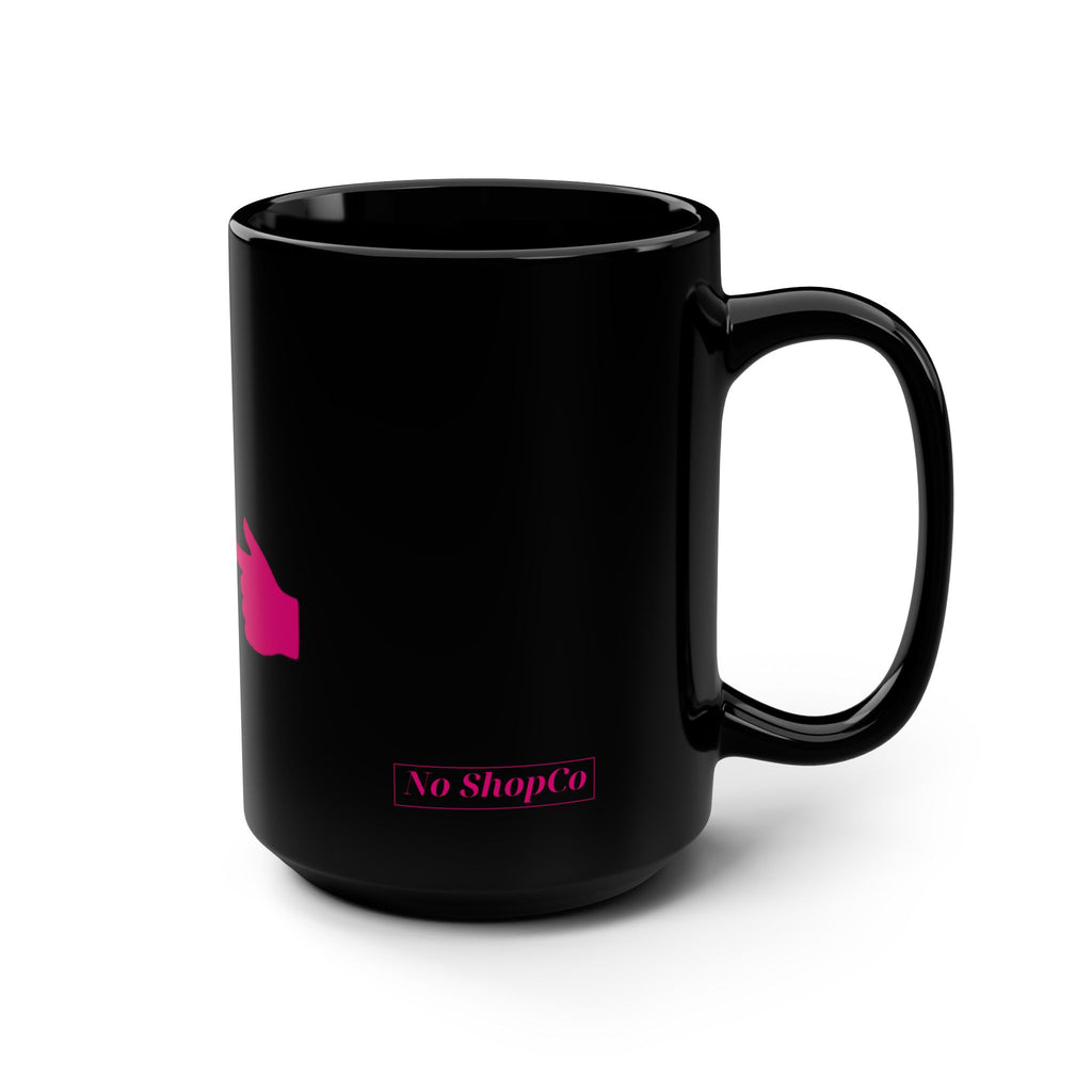 No ShopCo Pointer Finger 15oz black mug, fuchsia – photo 2