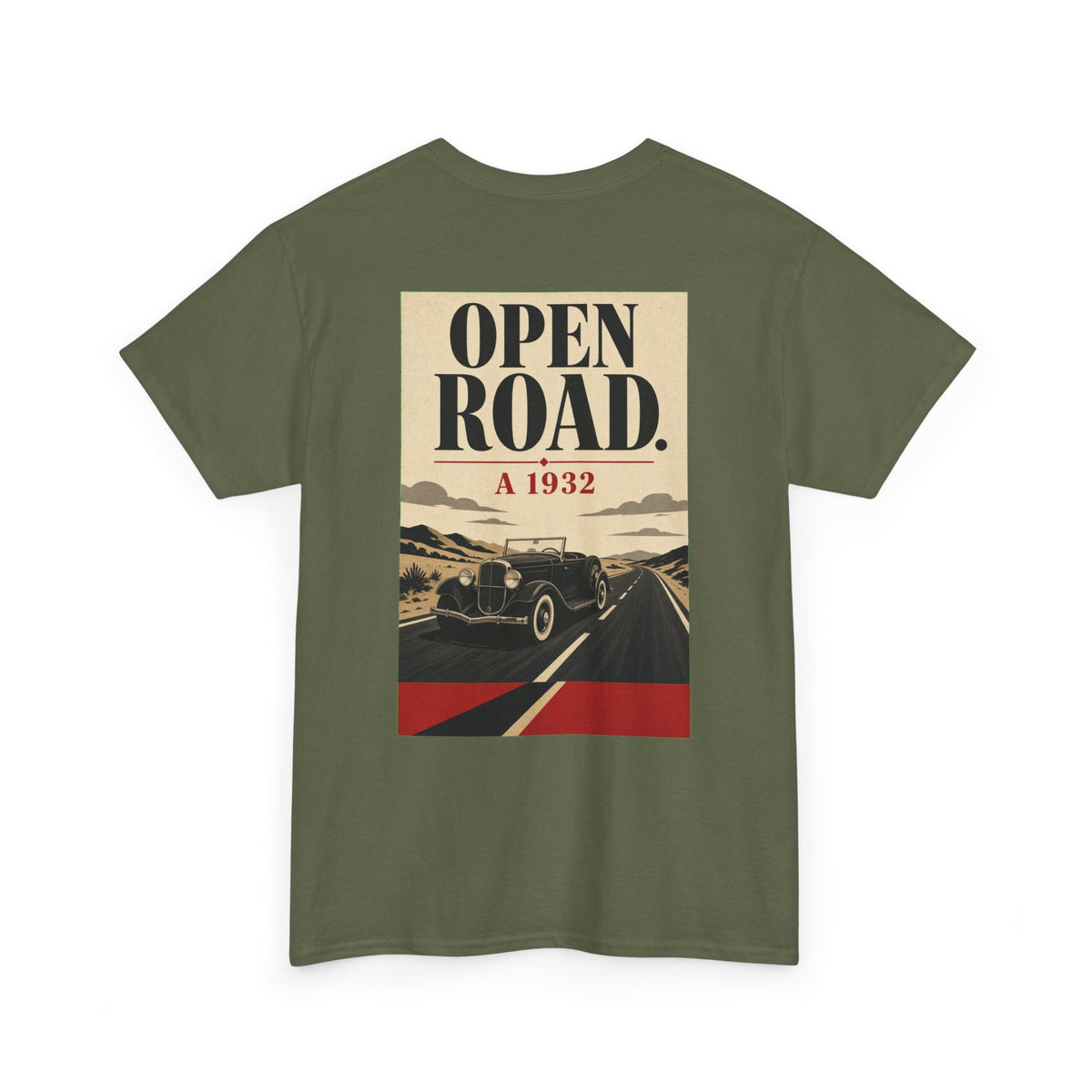 No ShopCo Open Road vintage convertible T-shirt with black chest logo