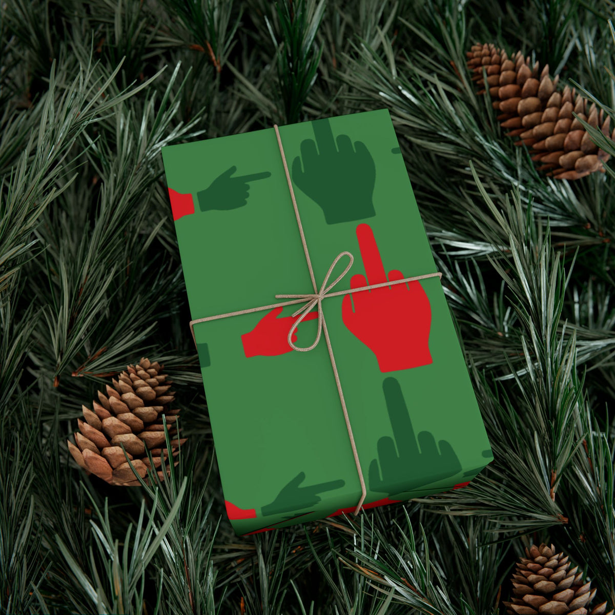 No ShopCo Pointer Finger Christmas gift wrap, green – photo 9