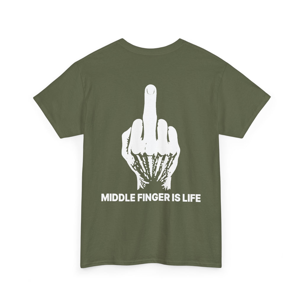 No ShopCo Middle Finger Is Life T-shirt, white graphic – photo 10