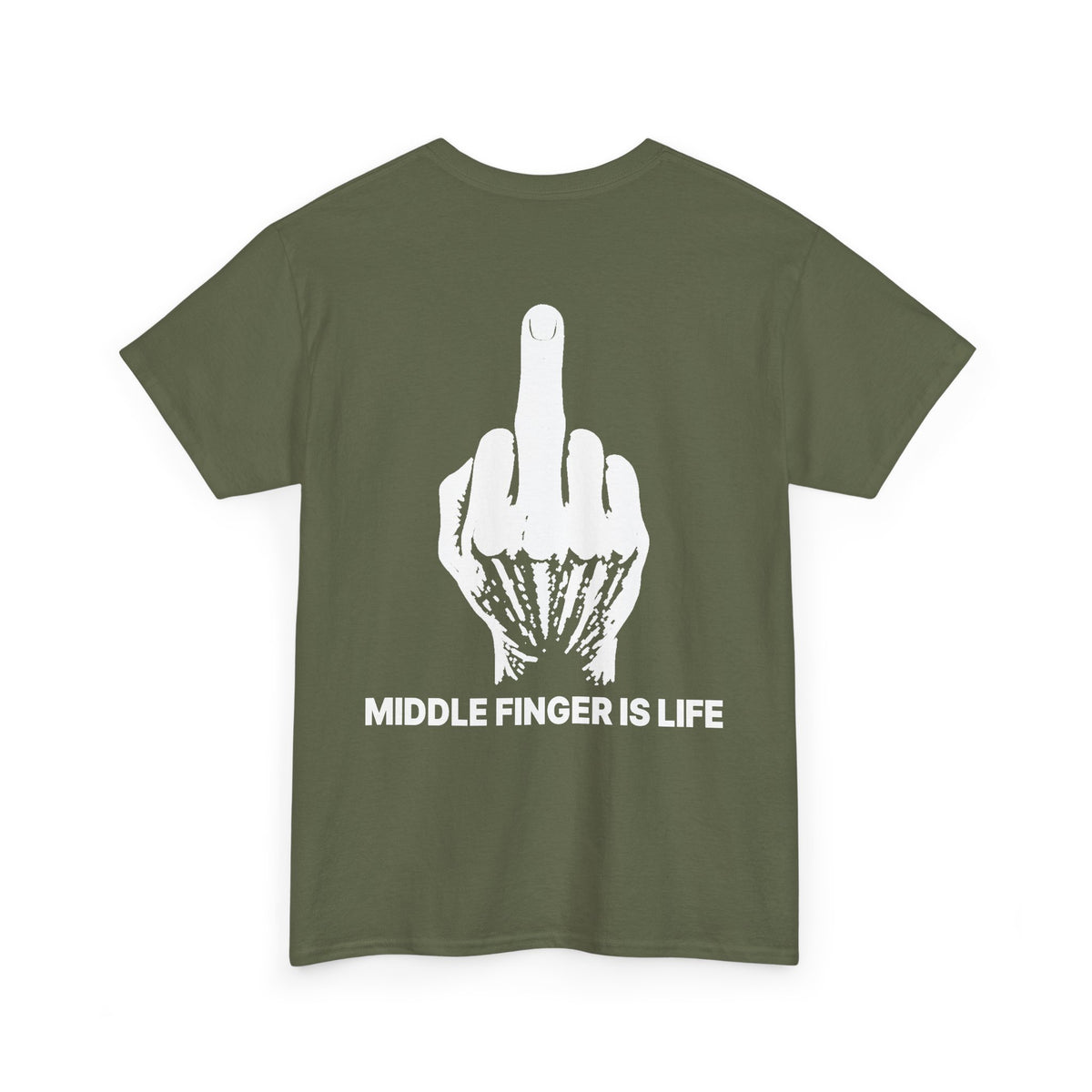 No ShopCo Middle Finger Is Life T-shirt, white graphic – photo 10