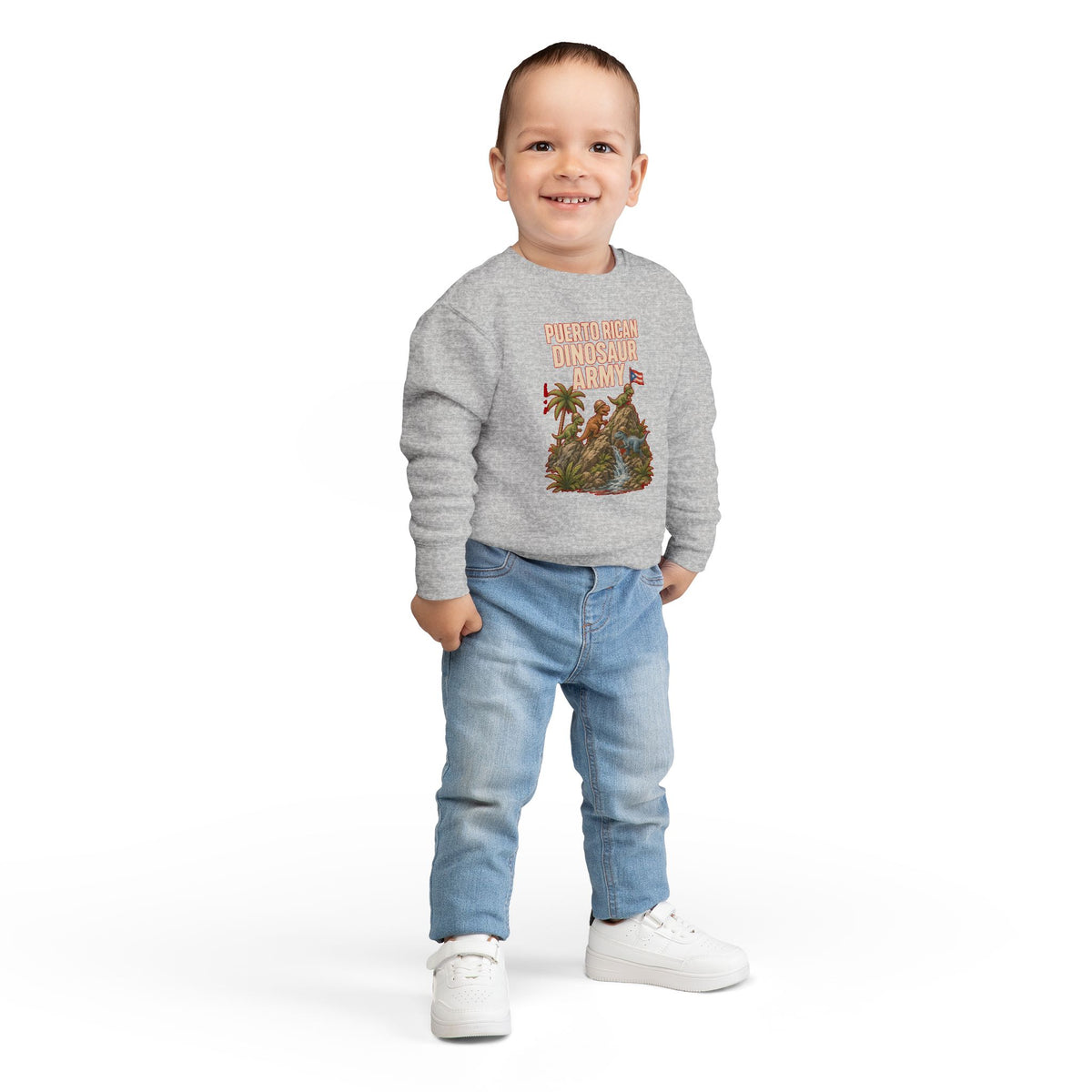 No ShopCo Puerto Rican Dinosaur Army kids' sweatshirt – photo 8