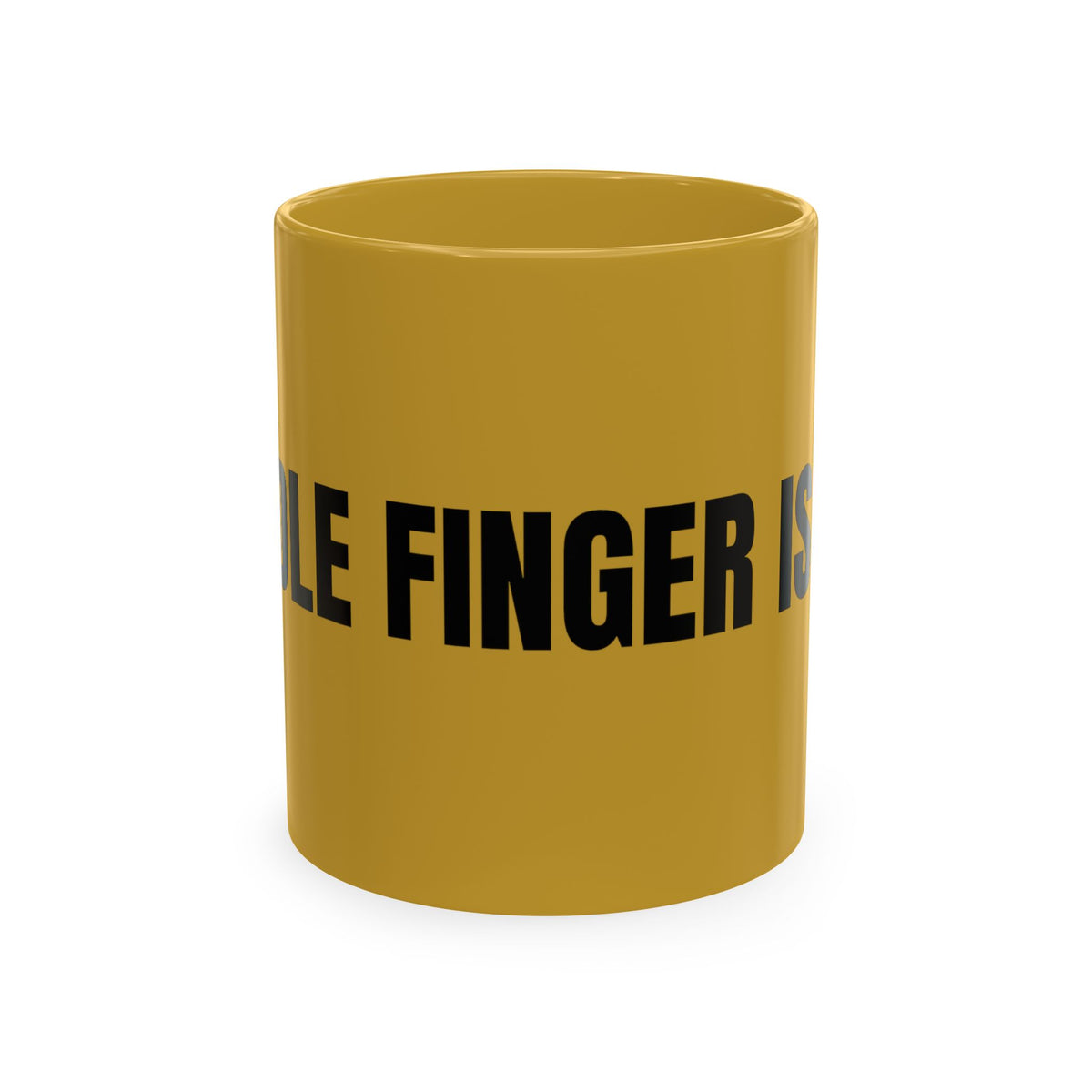 No ShopCo Middle Finger Is Life 11oz ceramic coffee mug with black lettering, multiple colors