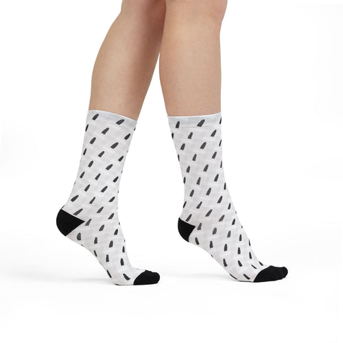 No ShopCo 9mm ammo crew socks, black and white pattern