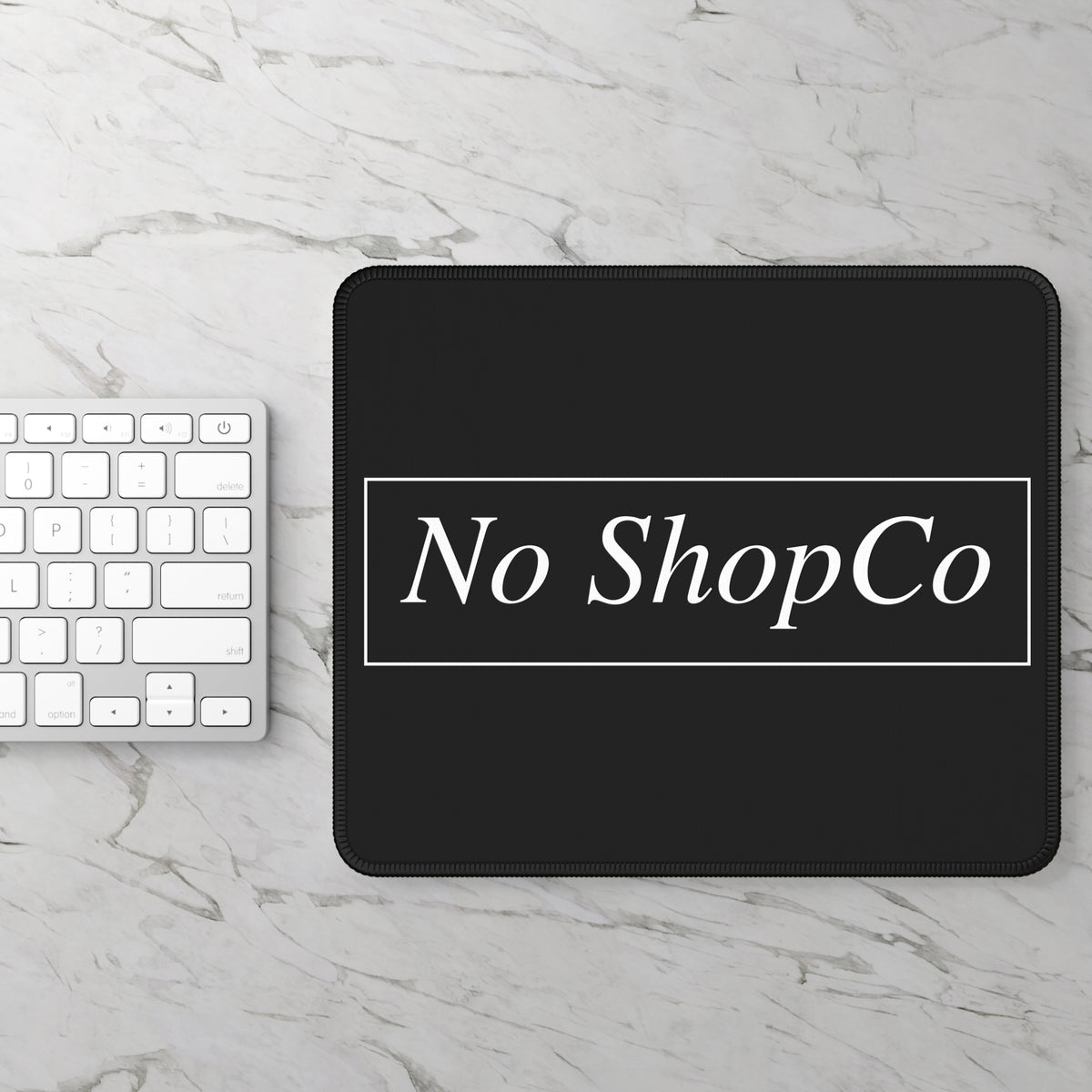 No ShopCo Logo black gaming mouse pad, white logo – photo 2