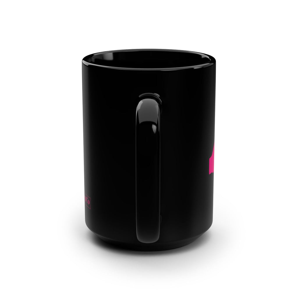No ShopCo Pointer Finger 15oz black mug, fuchsia – photo 3