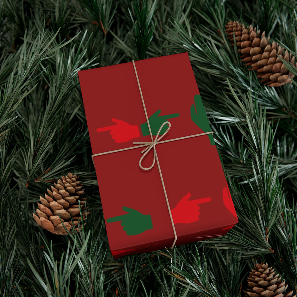 No ShopCo Pointer Finger Christmas gift wrap, dark red – photo 16
