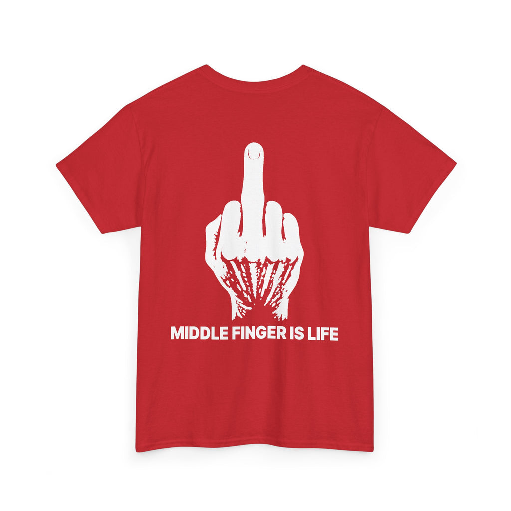 No ShopCo Middle Finger Is Life T-shirt, white graphic – photo 13