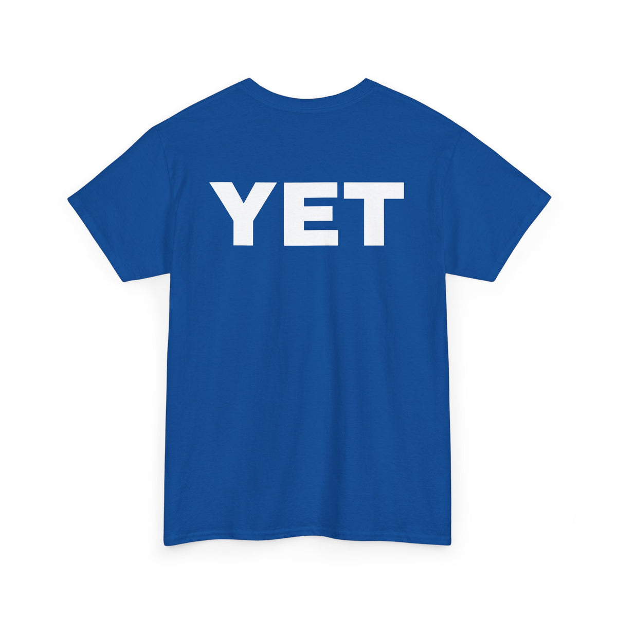 No ShopCo YET T-shirt with white chest and upper-back lettering