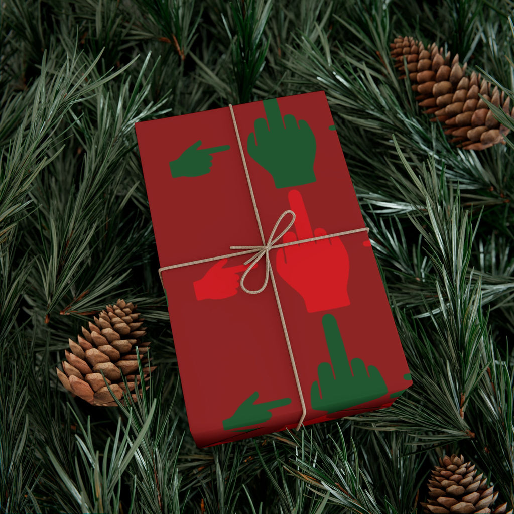 No ShopCo Pointer Finger Christmas gift wrap, dark red – photo 8
