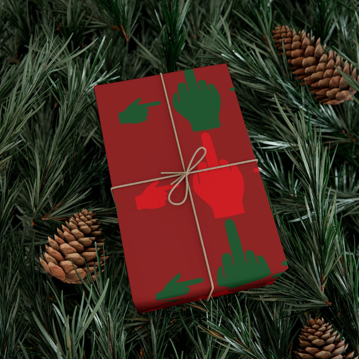 No ShopCo Pointer Finger Christmas gift wrap, dark red – photo 8