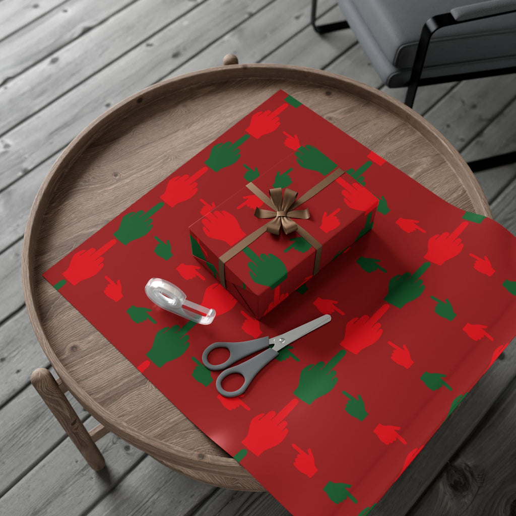 No ShopCo Pointer Finger Christmas gift wrap, dark red – photo 13