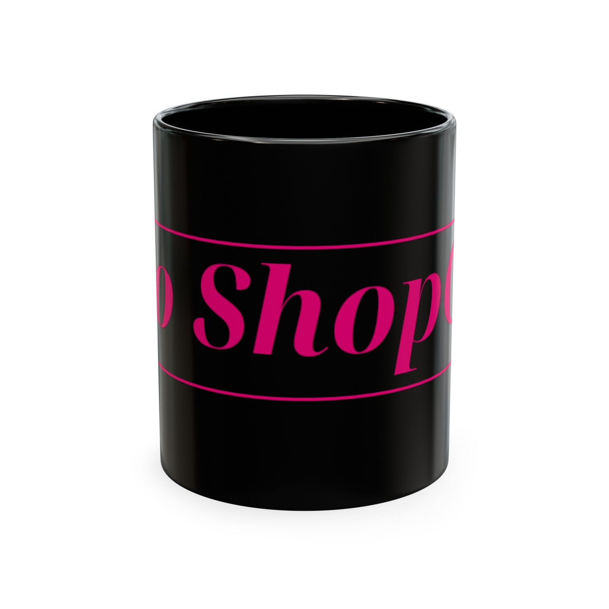 No ShopCo Logo 11oz ceramic coffee mug with fuchsia logo, multiple colors