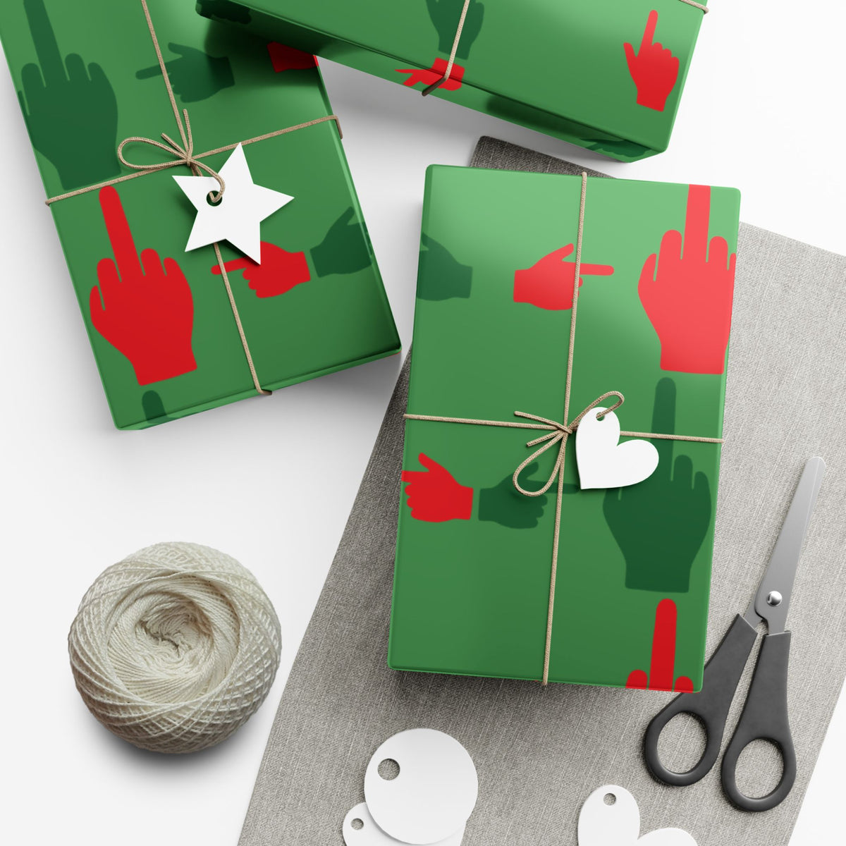 No ShopCo Pointer Finger Christmas gift wrap, green – photo 19
