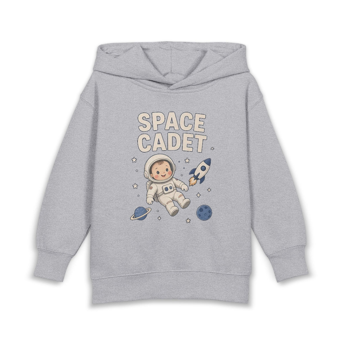 No ShopCo Space Cadet toddler hoodie with astronaut, rocket and planets graphic