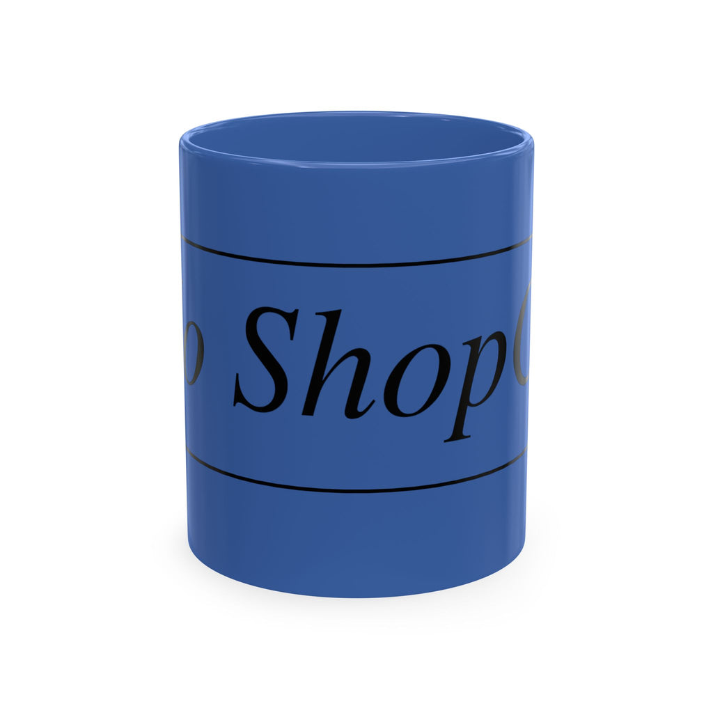 No ShopCo Logo 11oz ceramic coffee mug with black logo, multiple colors