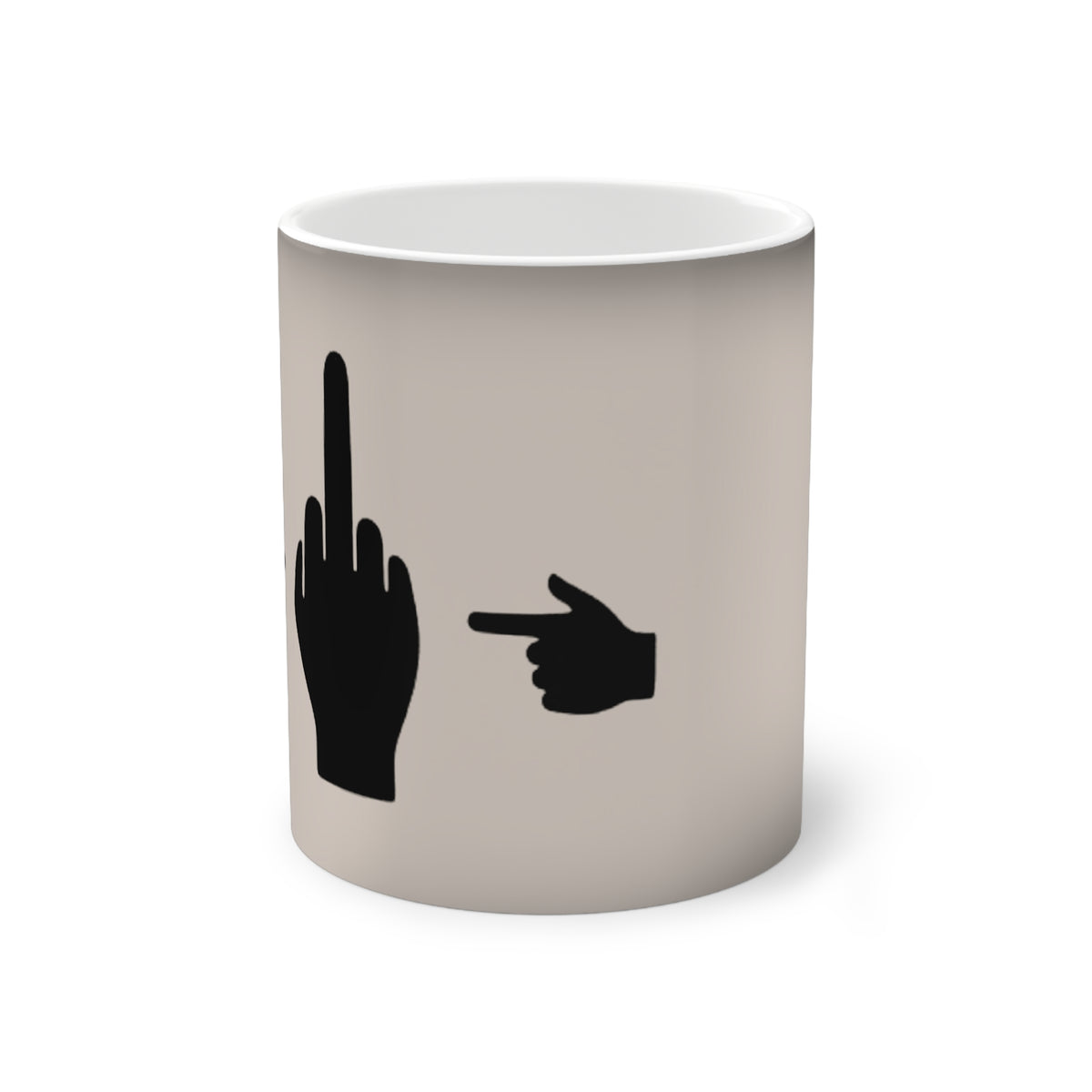 No ShopCo Pointer Finger 11oz color-changing ceramic coffee mug