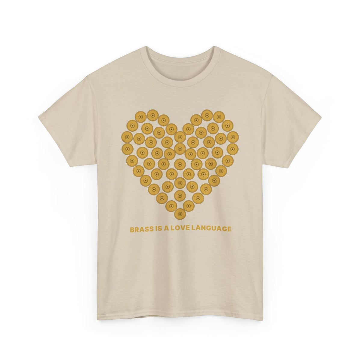 No ShopCo Brass Is A Love Language T-shirt, gold front – photo 2