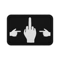 No ShopCo Pointer Finger tactical patch, white three-hand embroidery on black twill