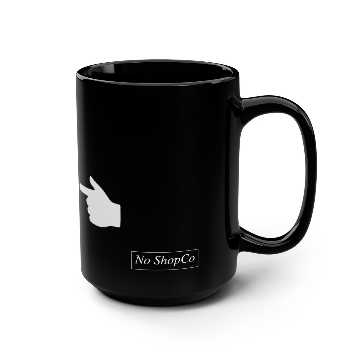 No ShopCo Pointer Finger 15oz black mug, white – photo 2
