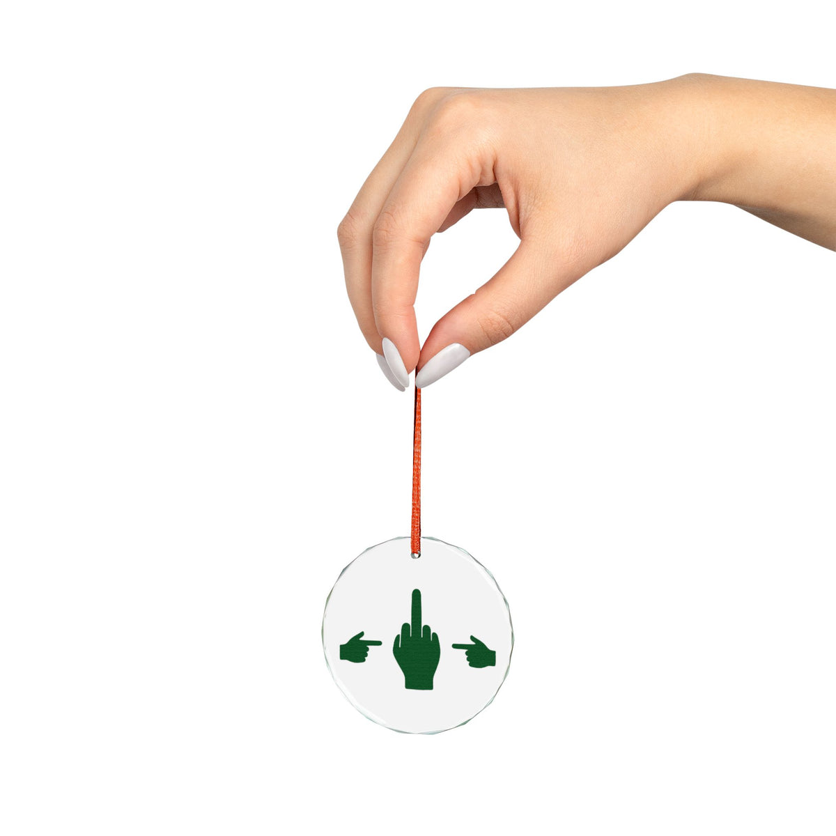 No ShopCo Pointer Finger glass ornament, green – photo 4