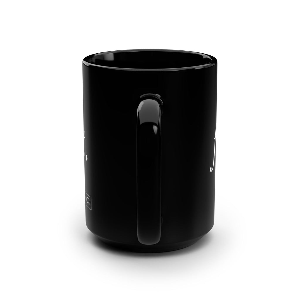 No ShopCo FYS 15oz black mug, white script – photo 3